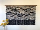 "Exploration of Nuance" textured wall hanging in black | Macrame Wall Hanging in Wall Hangings by Rebecca Whitaker Art. Item made of walnut with cotton