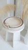 Handmade White Round Serving Tray Basket with Handles | Serveware by Amara