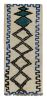1950s Azilal Moroccan rug in White with Blue-Black Patterns | Area Rug in Rugs by Rug and Kilim
