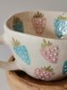 Handmade Extra Large Coffee Mug Cute Strawberries | Drinkware by HulyaKayalarCeramics. Item made of ceramic compatible with boho and minimalism style