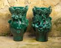 Gli Sposi in verde ,The Spouses in green set of 2 pieces | Vase in Vases & Vessels by Patrizia Italiano. Item made of ceramic