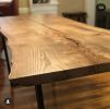 Chestnut slab dining table | Tables by Black Rose WoodCraft. Item composed of wood & steel