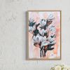 Magnolias | Oil And Acrylic Painting in Paintings by HEIDY GONZALEZ - GONZALEZ ART DESIGN. Item composed of canvas in contemporary or art deco style