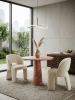 Dining Table  Red Travertine – The Sculptural Elegance | Tables by Babil Stone. Item composed of stone compatible with minimalism and art deco style