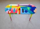 Colorful Epoxy Resin Boho Side Table | Tables by Epoxy Coffee Table Shop. Item composed of wood in boho or contemporary style