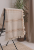 Mustard Striped Cream Cotton Throw Blanket & Bedspread | Linens & Bedding by Lumina Design. Item composed of cotton in boho or mid century modern style