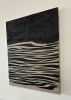 Luxury Carbon Black Waves Painting on Spanish Linen Minimali | Oil And Acrylic Painting in Paintings by RGB Fine Art. Item composed of canvas in minimalism or contemporary style