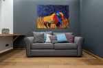 Abstract Buffalo textured bold mixed media | Oil And Acrylic Painting in Paintings by Liz Johnston. Item composed of canvas and synthetic