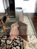 Glass Top Trestle Table | Dining Table in Tables by Zawalich Woodwork + Design. Item composed of walnut & glass