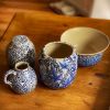 Blue and white Stoneware jug. | Vessels & Containers by Jaime Fernandez Muro. MUROPOTS.. Item made of stone