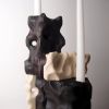 Holey Tower Candle Holder — Beam Wood & Stone | Decorative Objects by Gabor Gobi. Item composed of wood and stone