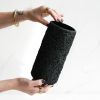 Medium Cylinder Vase in Textured Carbon Black Concrete | Vases & Vessels by Carolyn Powers Designs. Item composed of concrete and glass in minimalism or contemporary style