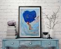 En cada suspiro, te acompaño | Oil And Acrylic Painting in Paintings by Elena Parau. Item composed of paper in country & farmhouse or eclectic & maximalism style