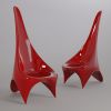 "Nyx" Contemporary Lounge chair in red lacquered fiberglass | Chairs by Carcino Design. Item works with contemporary & eclectic & maximalism style