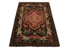 Vintage Bessarabian Kilim rug in Red, Brown, Green Floral | Area Rug in Rugs by Rug and Kilim