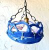 blue ceramic chandelier | Chandeliers by Kelly Witmer. Item made of ceramic