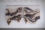 Galaxy Heart - galaxy inspired woven tapestry | Wall Hangings by Rebecca Whitaker Art. Item composed of cotton & fiber compatible with contemporary and eclectic & maximalism style