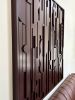 Masie | Chocolate Maroon Enameled Sculptural Art | Mixed Media by Blank Space Studios. Item made of oak wood works with mid century modern & contemporary style