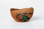 Massive Thuja Wood Bowl with Emerald Resin | Decorative Bowl in Decorative Objects by Holzkunst Samuel Meisinger. Item composed of wood in art deco style