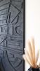 Primitive Textural Wood Art | Wall Sculpture in Wall Hangings by Blank Space Studios. Item composed of oak wood and stone in boho or japandi style