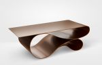 Whorl Coffee Table In Brown Powder Coated Aluminum | Tables by Neal Aronowitz. Item composed of aluminum compatible with minimalism and contemporary style