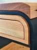 Old Growth Industries | End Table in Tables by Old Growth Industries. Item made of wood with steel works with minimalism & mid century modern style