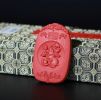 1/1 Imperial Cinnabar Ink Micro Sculpture I: Jade Rabbit | Sculptures by Dynasty Artisan. Item compatible with minimalism and japandi style