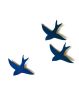 We Three Together - Set Of 3 Deep Navy Blue Swallow | Wall Sculpture in Wall Hangings by Elizabeth Prince Ceramics. Item made of ceramic compatible with contemporary and country & farmhouse style