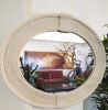 Raffia Mirror, Single Round Raffia Mirror, Boho Mirror, Wall | Decorative Objects by Magdyss Boutique | Soseaua Nordului 96E, Bucharest in București. Item composed of wood and cotton in boho or minimalism style