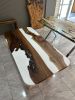 Custom Order White Epoxy Dining Table | Tables by Tinella Collection. Item composed of walnut in minimalism or contemporary style