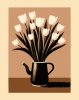 White Tulips and Coffee Pot Art Print | Prints in Paintings by Paul Manwaring Fine Art Prints. Item composed of paper in contemporary or country & farmhouse style