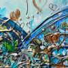 Heart of the Ocean — Original Textured Floral Painting | Oil And Acrylic Painting in Paintings by DaggArt. Item works with contemporary style