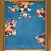 Blue Petals Abstract Oil Painting in Vintage Frame | Oil And Acrylic Painting in Paintings by Suzanne Nicoll Studio. Item works with contemporary & eclectic & maximalism style