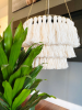 Tassel Boho Chandelier | Chandeliers by Lisa Haines. Item made of fiber works with boho style