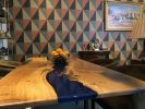 Burr Oak River Dining Table | Tables by Fine Line Woodworks. Item composed of oak wood and synthetic
