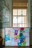 Abstract painting on canvas (48x36 inches) Framed in gold | Oil And Acrylic Painting in Paintings by Erin Donahue Tice Fine Art. Item composed of canvas & synthetic