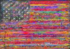Multi colored American flag print on canvas | Prints in Paintings by Marc VanDermeer. Item composed of canvas & synthetic compatible with contemporary and country & farmhouse style