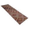 Vintage Mid-Century Geometric Red Blue and Green Wool Kilim | Area Rug in Rugs by Rug and Kilim
