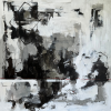 Monochrome Tension | Oil And Acrylic Painting in Paintings by Anastasiia Krykun. Item made of canvas works with contemporary style
