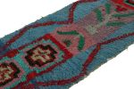 Vintage Moroccan Runner Rug in Blue with Geometric Patterns | Area Rug in Rugs by Rug and Kilim
