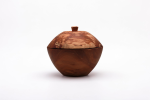 Spalted Applewood Lidded Vessel – Hand‑Turned | Decorative Bowl in Decorative Objects by Holzkunst Samuel Meisinger. Item made of wood works with art deco & modern style