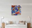 Fish Eating Diamond | Oil And Acrylic Painting in Paintings by Nathalie D Gribinski. Item composed of canvas in mid century modern or contemporary style