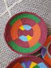 African Colourful Wall Plate set of 5 | Decorative Plate in Decorative Objects by Sarmal Design. Item composed of bamboo and cotton in boho or mid century modern style