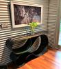 Whorl Console In Black Iridescent Powder Coated Aluminum | Console Table in Tables by Neal Aronowitz. Item composed of aluminum compatible with minimalism and mid century modern style