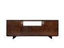 Metal and Wood Media Console | Storage by Michael Daniel Metal Design. Item composed of walnut and steel