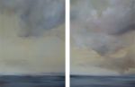Sea Diptych | Oil And Acrylic Painting in Paintings by Caroline Adams | Thos. Moser Washington, DC Showroom in Washington. Item made of canvas & synthetic