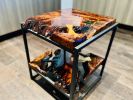 Two-Tier Redwood Burl and Steel Side Table | Tables by DapperwoodSF. Item composed of wood & metal compatible with mid century modern and contemporary style