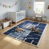 Wool Area Rug Handmade Moroccan Rug, Blue Modern Geometric R | Rugs by Berber Luxe. Item composed of wool compatible with boho and art deco style