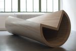 Rocking PacMan: Reverse seesaw love seat bench | Benches & Ottomans by Makingworks | public records in Brooklyn. Item made of oak wood