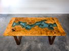 Big Leaf Maple Dining Table | River Series | Breadboard Ends | Walnut Base | Tables by SAW Live Edge. Item made of maple wood & glass compatible with mid century modern and contemporary style